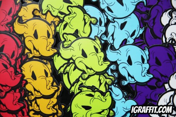 Trippy Trunks - Graffiti Slap Stickers by Sircrone - Disney Elephant Dumbo Graffiti Stickers NYC