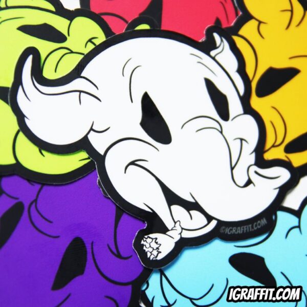 Trippy Trunks - Graffiti Slap Stickers by Sircrone - Disney Elephant Dumbo Graffiti Stickers NYC
