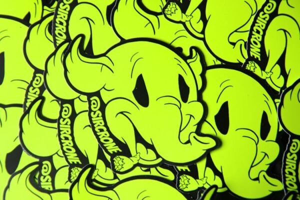 Sircrone X Trippy Trunks NYC Graffiti Sticker Slaps graff Elephant Brooklyn Dumbo Graffiti