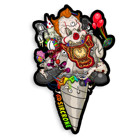 cronenberg30 - sticker - it clown Clown circus sticker